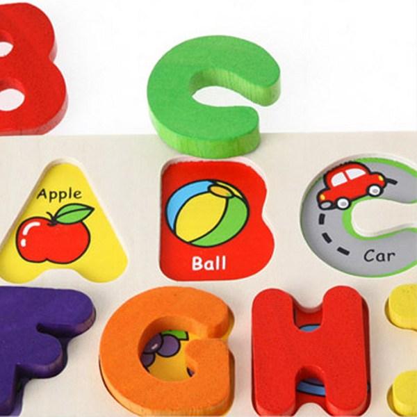 Todoribro Alphabet Dreidimensionales Puzzle Holzspielzeug-B, 1, 26 Teile, Koreas bestes Kleinkindpuzzle