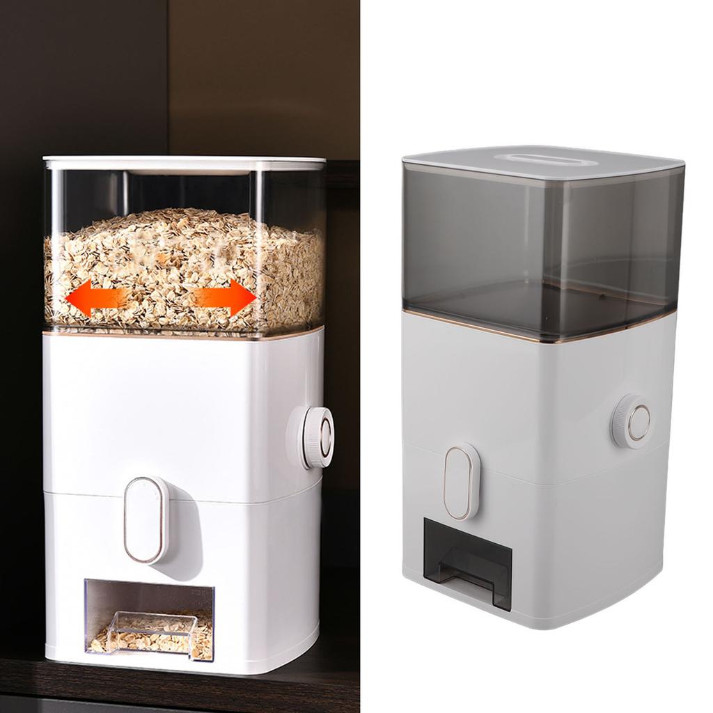 Rice Dispenser 13.2lb Capacity Transparent Window Dry Food Storage Container with Measuring Cup for Kitchen Flour Sugar