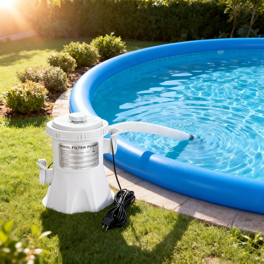 300GPH Swimming Pool Filter Pump Above Ground Swimming Pool Cleaner Electric Water Pump Improve Circulation EU Filter Pump