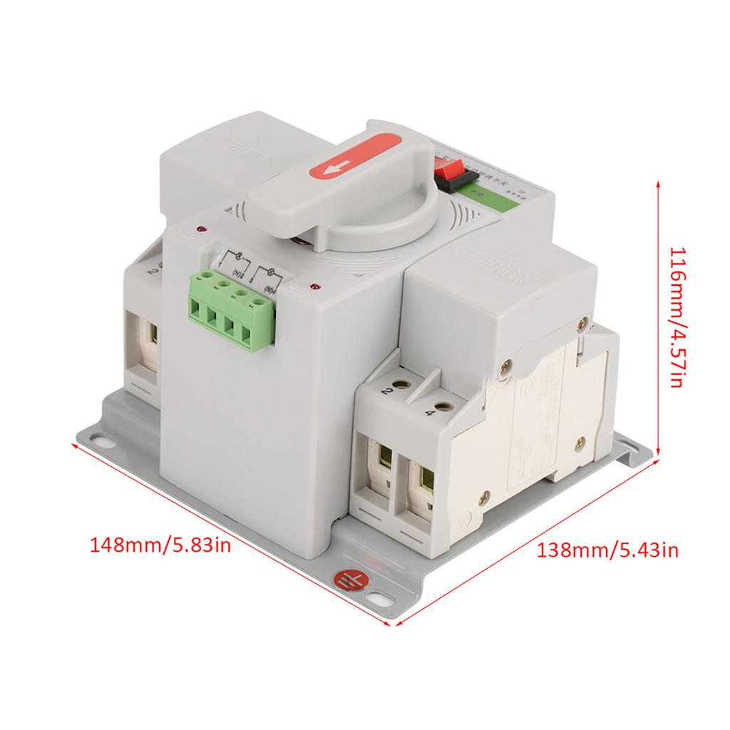 1pc Automatic Transfer Switch 220V 63A 2P Mini Dual Power Automatic Transfer Switch Circuit Breaker