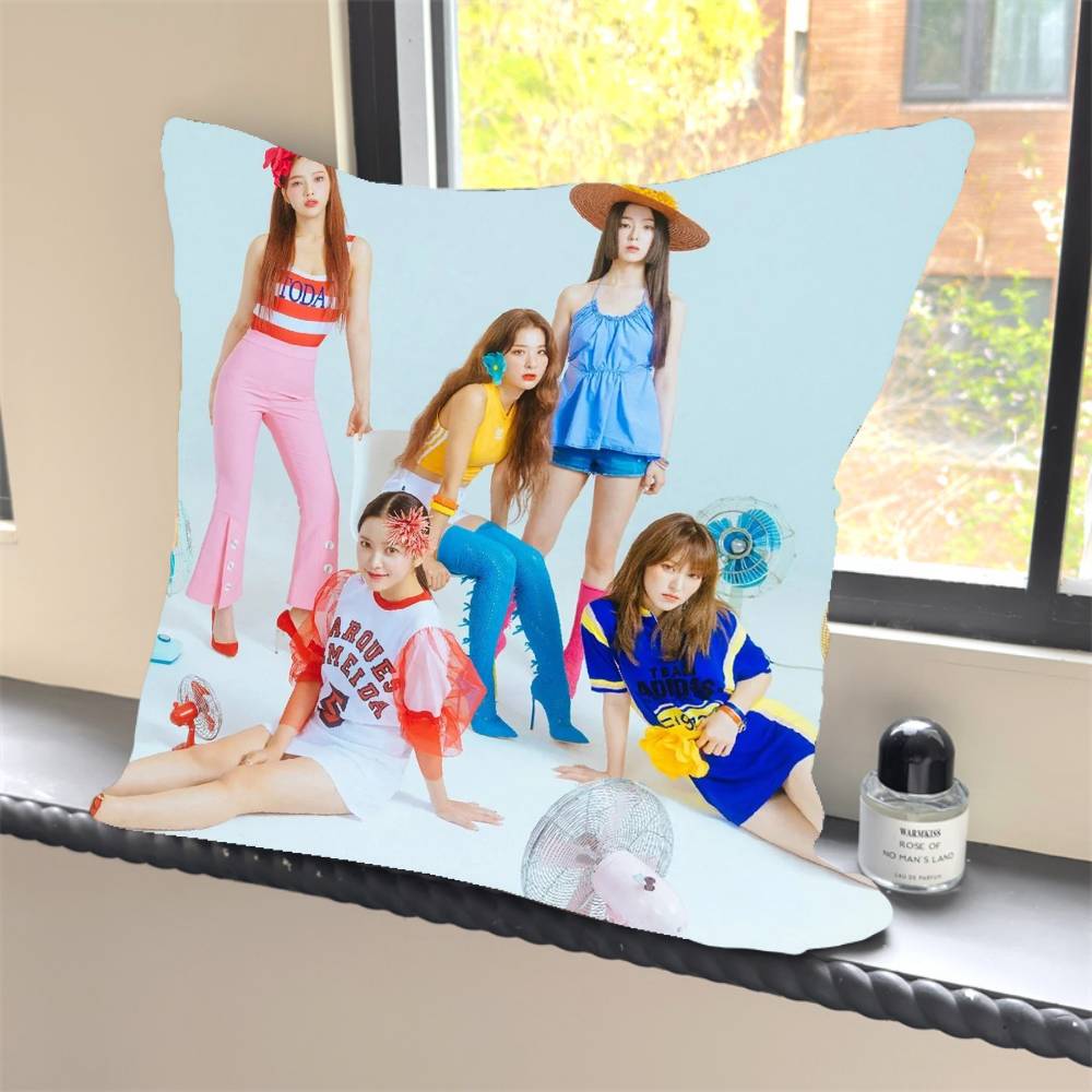 1 Stück Kpop R-Rot V-Samt Klassische Kissenhülle Quadratisch Schlafzimmer Sofa Freizeit Komfort Kissen Auto Heimdekoration Kissenbezug 40x40