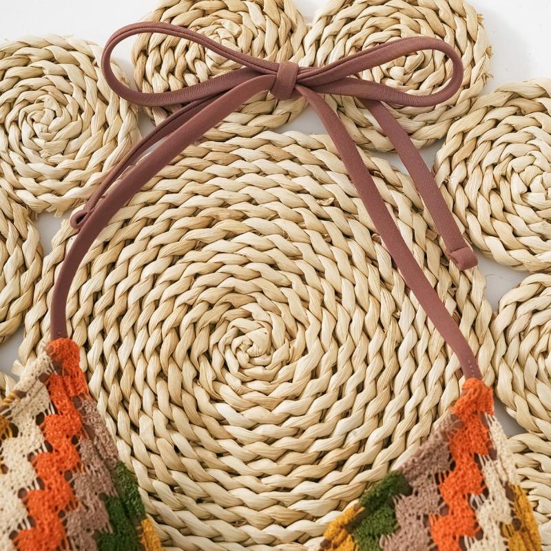 Women's New Wave Color Matching Strap Sexy Two Piece Bikini Swimsuit