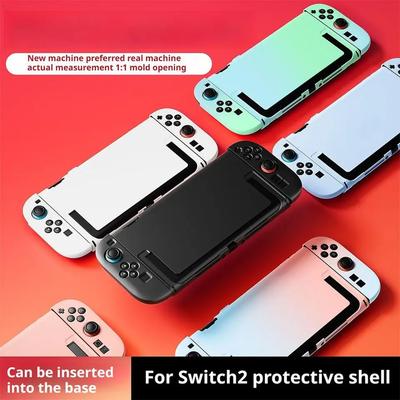 Capa Protetora Para Nintendo Switch 2 Acessórios de Jogo Shell de Design Dividido à Prova de Choque Compatível com Vidro Temperado Capas para Pegada