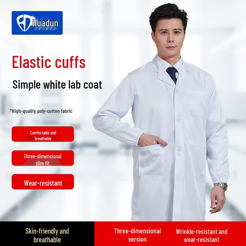 Hua Dun Unisex Long-Sleeve Lab Coat 3XL