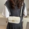 French Temperament Small Square Bag Underarms New Solid Color Beautiful Korean Style Shoulder Bag Women's Commuting Simple Crossbody Bag
