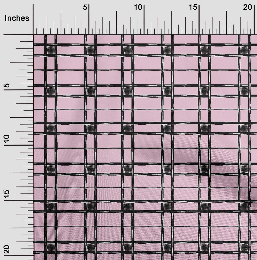 oneOone Cotton Flex Fabric Check Ikat Print Fabric By Yard 40 Inch Wide