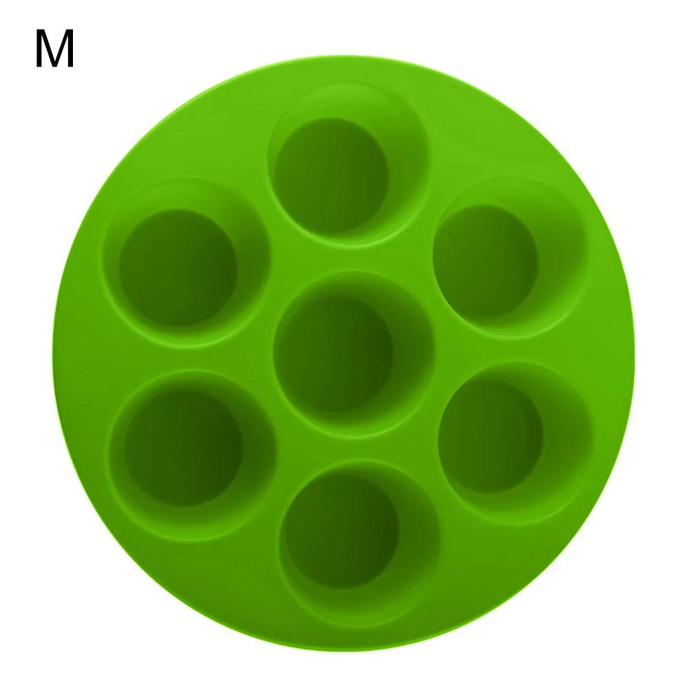 

Пищевой силикон с 7 отверстиями, круглая форма для торта, решетка для яиц, паровая форма, аксессуары для фритюрницы, безопасная и безвредная дропшиппинг зелёный