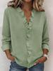 European Spring 2026 Women's Ruffle Trim Long-Sleeve Cotton Shirt