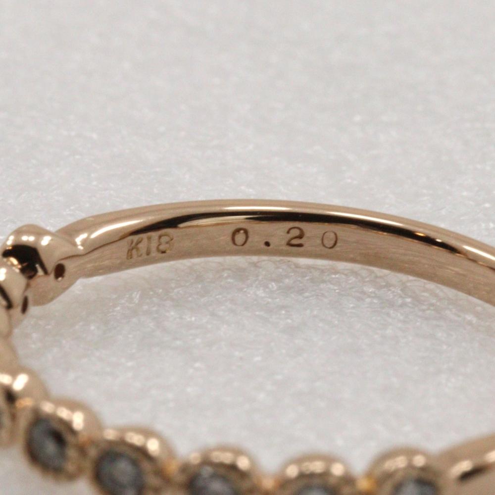 Pierścionek z diamentami 10P Półwieczność K18 Różowe złoto/diament #4.7(Rozmiar amerykański) 1.4g Używane przez kobiety