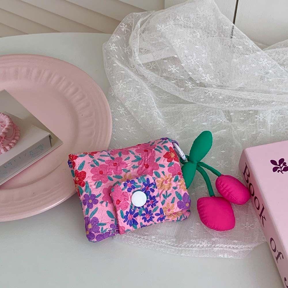 Bear Flower Coin Purse Canvas Cloth Envelope Wallets Simple Mini Cash Wallet  Female