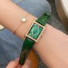 Square Quartz Ladies Watch Fashion Diamond Set Roman Vintage Watch Femininity Leather Strap
