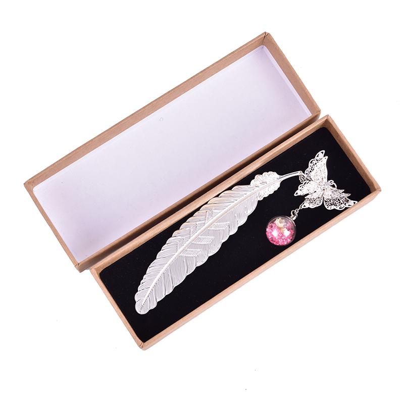 Metal Feather Bookmarks Classical Chinese Style Creative Book Reading Art Gift