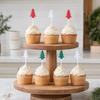 100 Peças Palitos de Cocktail, Decoração de Topo de Árvore de Natal, Espetos Descartáveis de Bambu, para Aperitivo Frutas Bolo Decoração