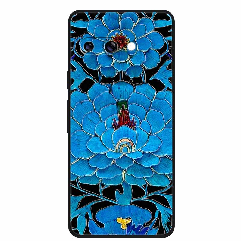 For Google Pixel 9A 5G Case 3D Relief Flower Emboss Soft Silicone various Flower Cartoon Cat Cover For Google Pixel 9a TPU Cases