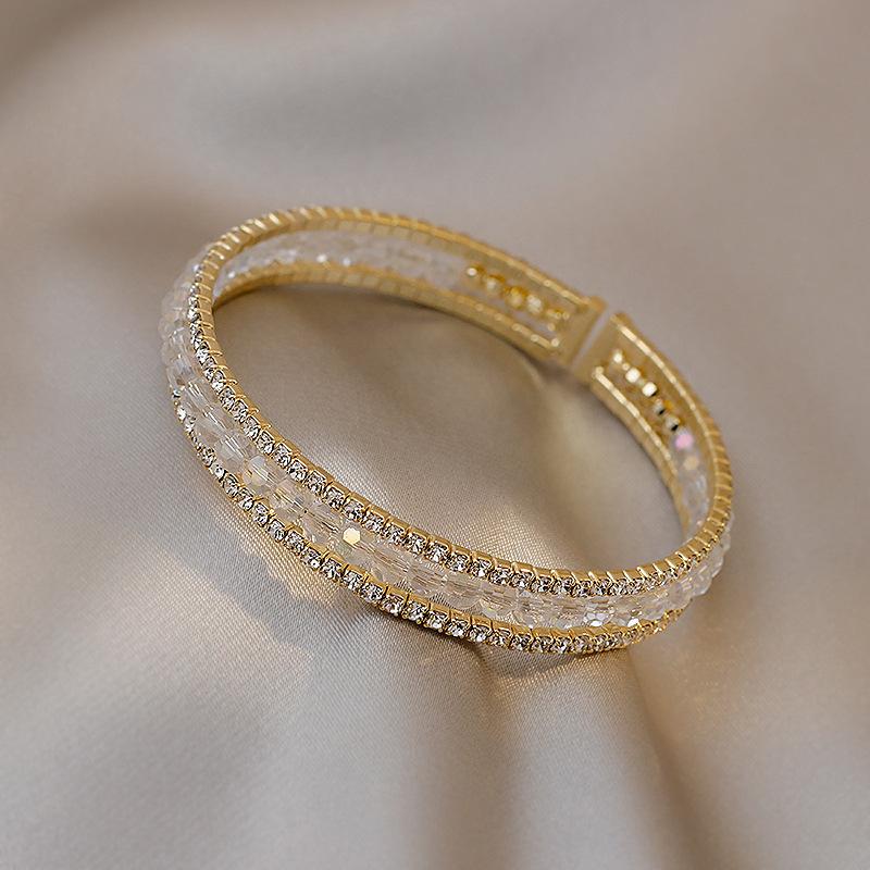 Bracelet Zircon Micro-incrusté, Bracelet Tempérament Rétro, Bijou Polyvalent Haut de Gamme de Niche.