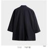 Men's Japanese-Style Hanfu Kimono Cardigan - Feather Weave, Three-Quarter Sleeves, Sun Protection Taoist Robe Jacket