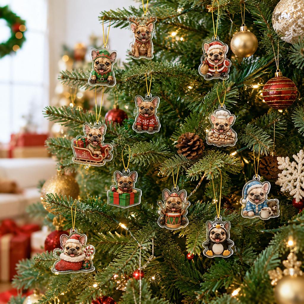 2D Acrylic Advent Calendar Hanging Ornaments for Christmas Countdown