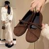 Flat Single Shoes Women's Spring 2025 New Korean Version Comfortable Simple Shallow Mouth Mary Jane Shoes Gentle Wind Evening Shoes