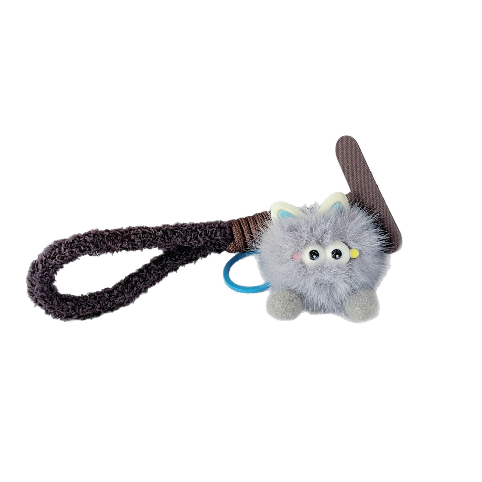 

Faux Mink Fur Elf Ear Plush Keychain with Cute Fur Ball Pendant Purple Plush Strap + Purple Elf + Purple Spacer