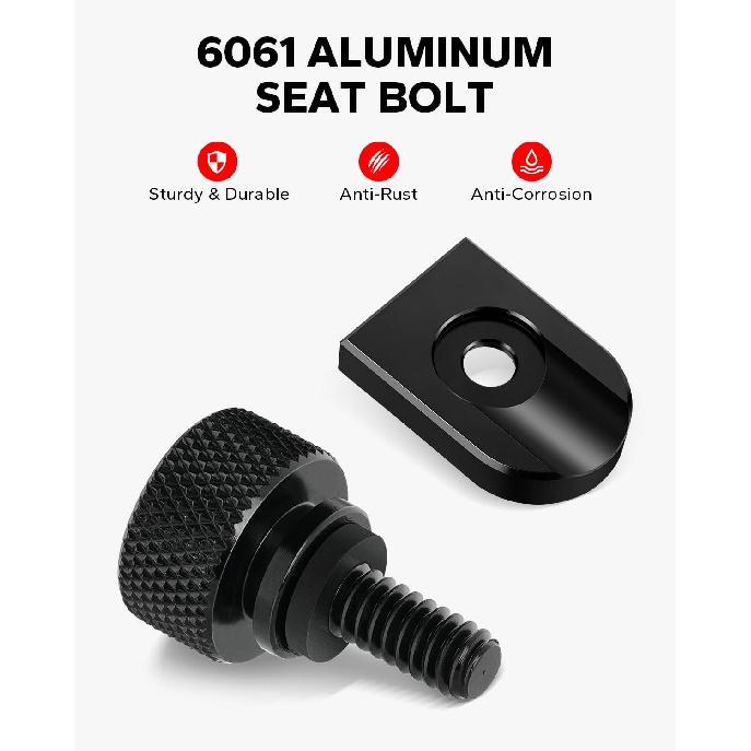 Amazicha Black Aluminium Seat Bolt Tab Screw Mount Knob Cover Compatible with Harley Davidson 1996-2024