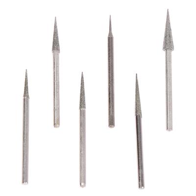 6Pcs 1-4Mm Diamond Grinding Head Needle Bits Burrs Engraving Carving Tool 2.35Mm