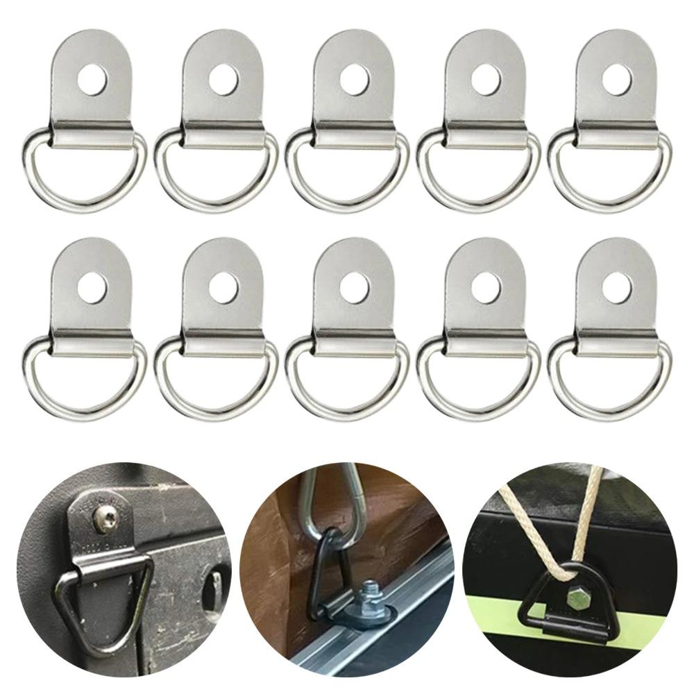 10 Stück D-Ringe Zurrösen Ring Zughaken Edelstahl Zurrring Last Passend für Auto Boot Frachtanhänger Fahrzeuge Wohnmobil Van