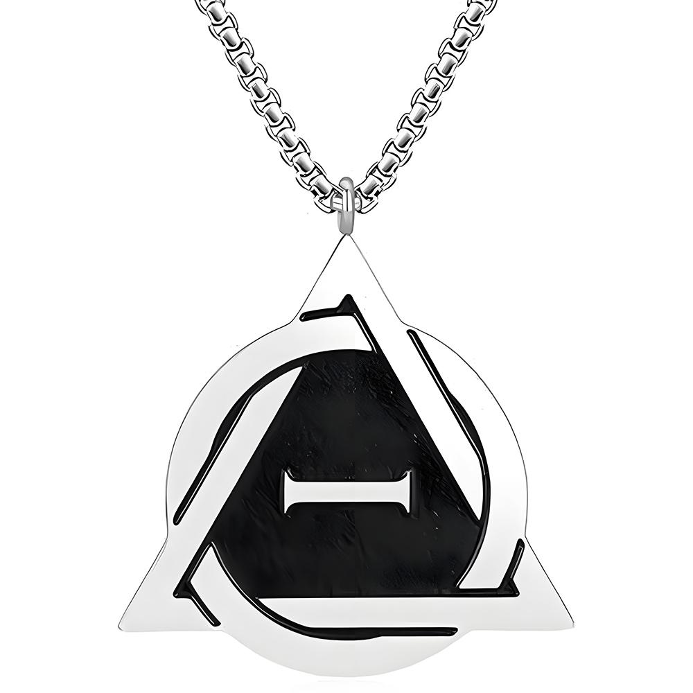 Men Therian Stainless Steel Necklace New Therian Pride Symbol Geometric Pendant Neck Chain Punk Jewelry Gifts
