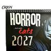 Gothic Home Decor 2027 Horror Movie And Cats Wall Calendar, Halloween Large Scary Creepy Annual Ritual Gift Characters 12 Monthly Spooky Cat