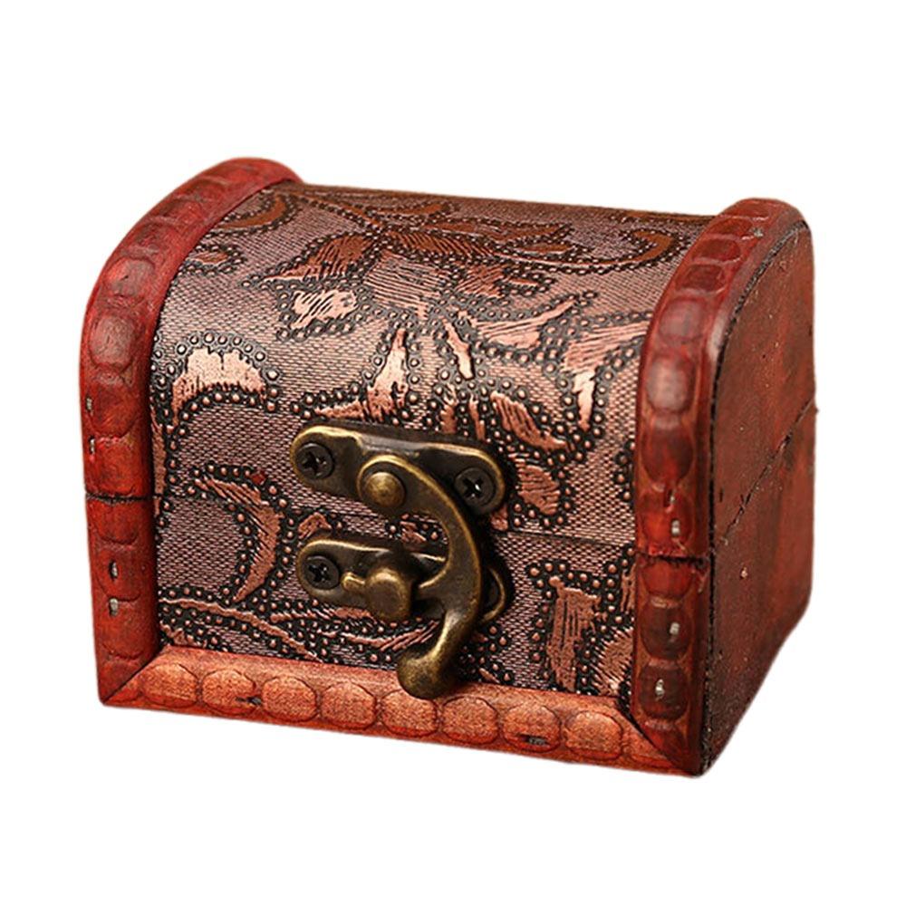 Chinese Style Wood Storage Box Brown Retro Jewelry Box Ring Necklace Packing Accessories Organizer Vintage Mini Box