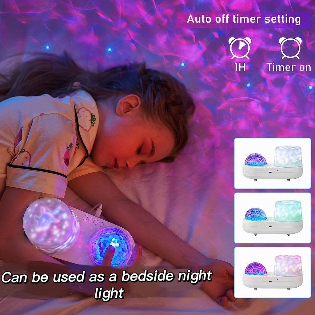 Galaxy Starry Projector Night Light With USB Rechargeable Colorful Ocean Rotate Night Lamp For Kids Baby Christmas Gift