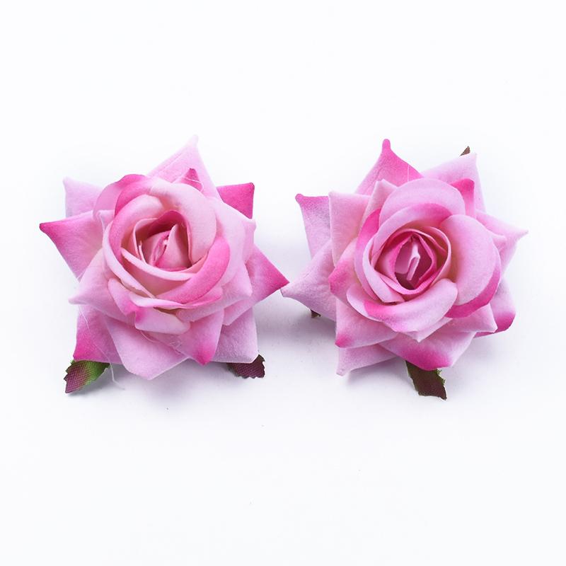 Artificial Flowers Silk Roses Head Upscale Valentine's Wedding Wreath Decora Plant Wall Diy Bridal Bouquet Wrist Home Room Gifts