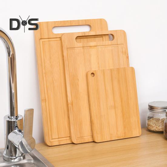 Bamboo Cutting Board Thickened Double-Sided Chopping Board for Meat And Vegetables Kitchen Chopping Panel with Vertical Storage Anti-Mildew Fruit