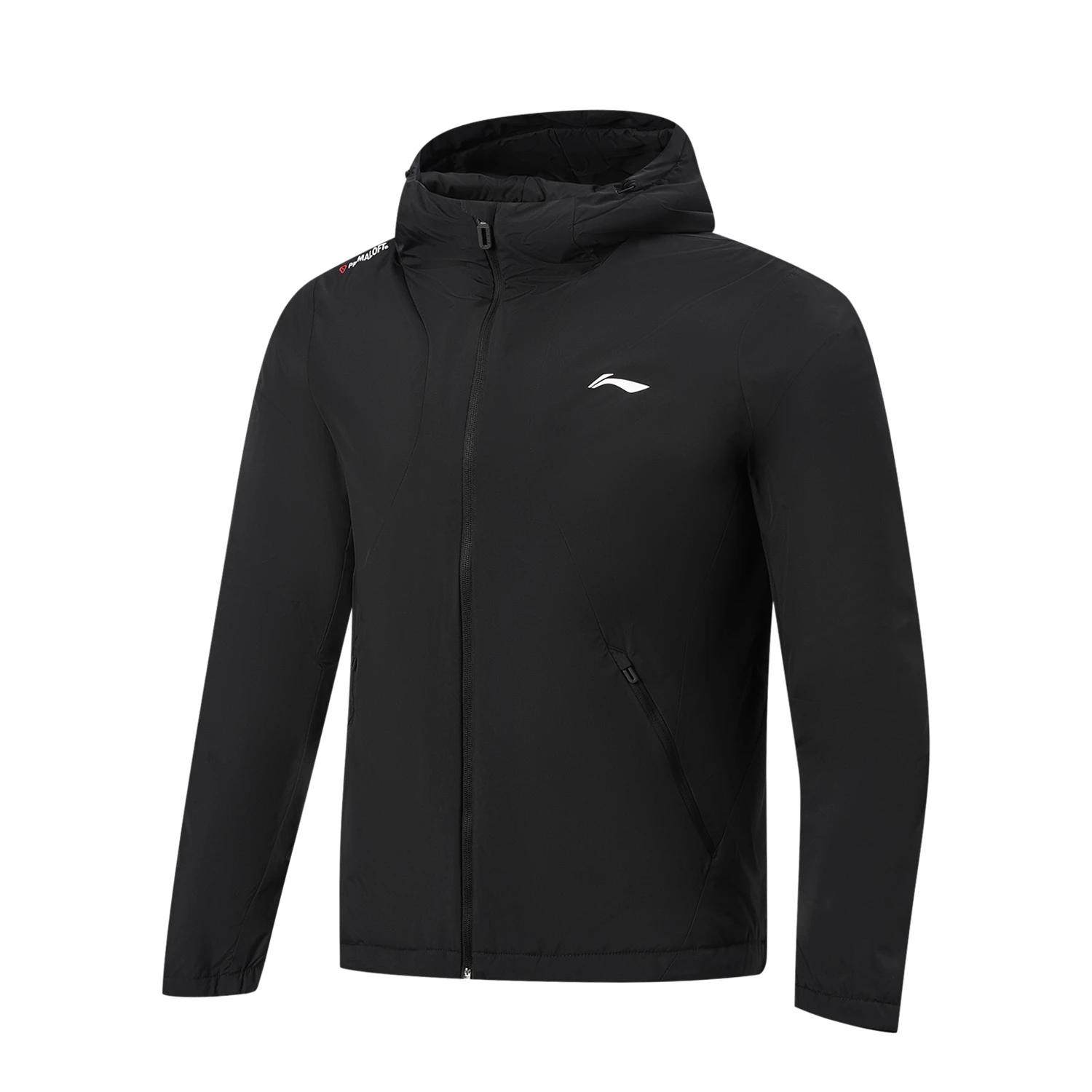 Li-Ning Повседневная простая короткая универсальная хлопковая куртка с капюшоном мужская куртки AJMW055-3 M
