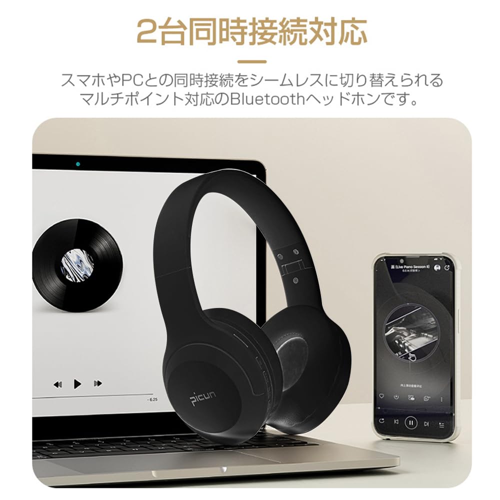 Bluetooth Wireless Wired and Noise Sound SD Card 23 Hours of Music Low HiFi 40mm Audio Japanese Instruction Manual Included 5.3 Headphones, Dual-Use,
