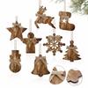 Wooden Christmas Ornament Rustic Brown for Holiday Tree Decor