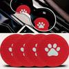 4pcs Paw Print Design Anti Slip Insert Coasters Strong Wear-Resistan Car Coasters Water Cups