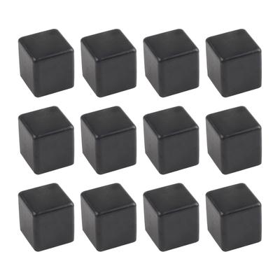 12Pcs Square Rubber Chair Leg Pad PVC Silent Anti-slip Table Foot Dust Cover Floor Protector Pads Chair Leg Protectors 20-25mm