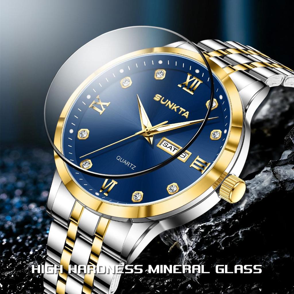 Sunkta New Men Watch Luxury Business All-steel Watch Classic Fashion Men's Quartz Watch