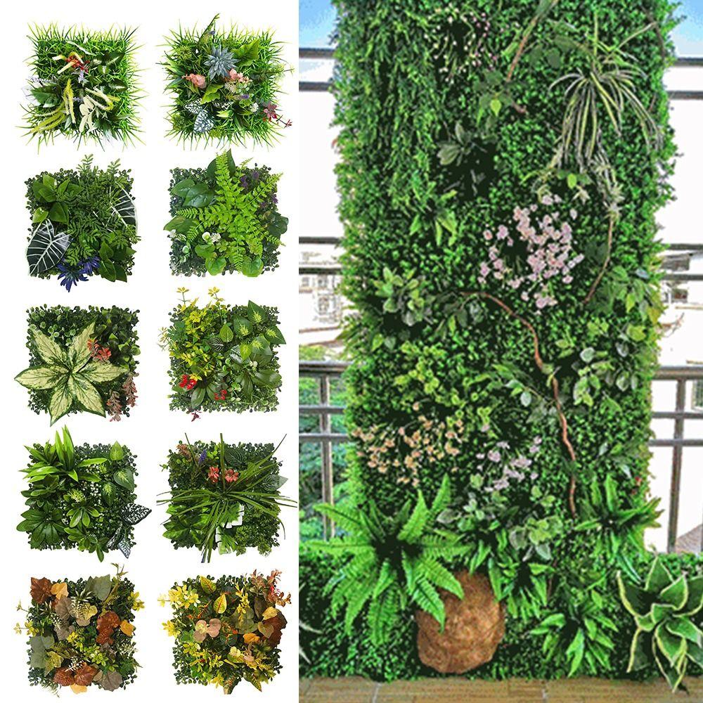 25*25cm Simulation Turf Sheet Green Fake Green Grass Mat Garden Grass Wall Home Decoration