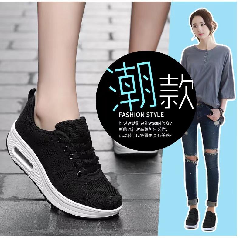 2025 New Autumn Casual Women's Shoes Rocking Shoes Platform Fashion Travel Shoes Flying Woven Breathable Mother Shoes Dance Shoes