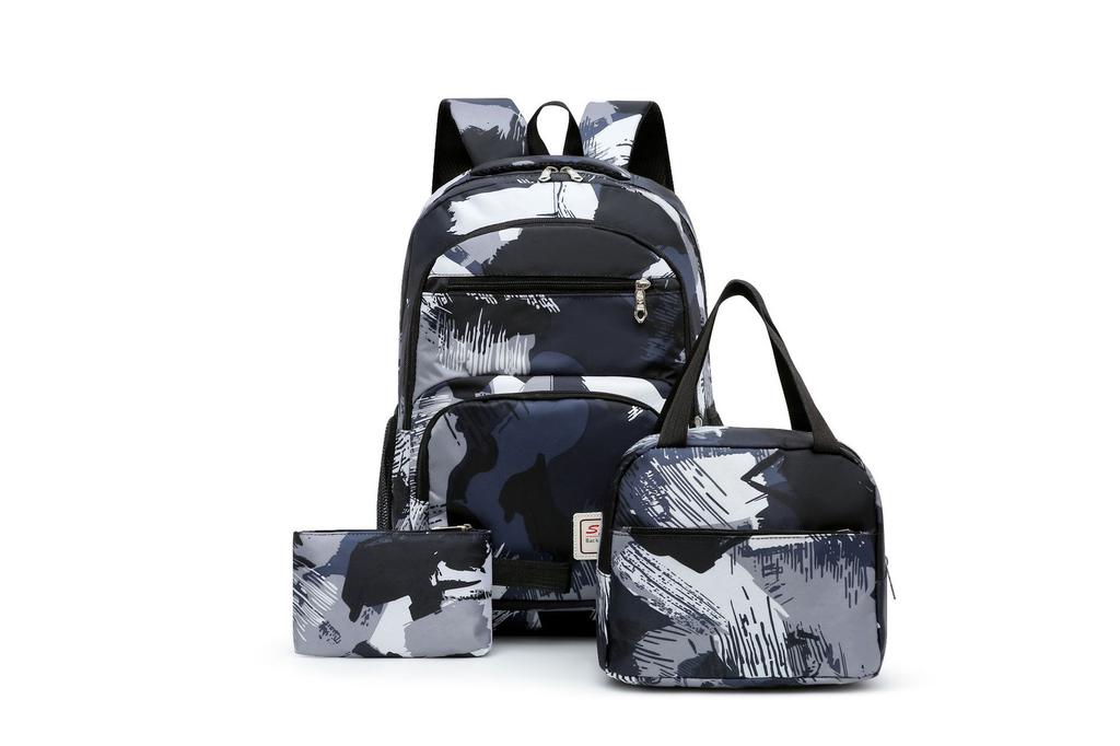 New Large Capacity Backpack for Men Women Students Travel Laptop Bag Korean Style Casual 3-Piece Set Lightweight Water-Resistant Daypack