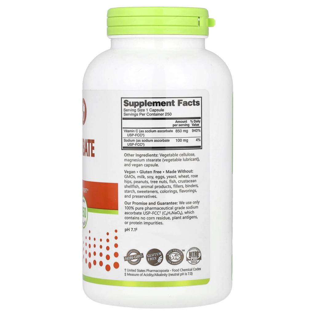 Sodium Ascorbate, Veggie Capsules 250