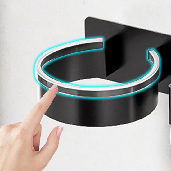 Wall Mount Hair Dryer Holder Bathroom Hair Tool Organizer Rack Strong Load-bearing
