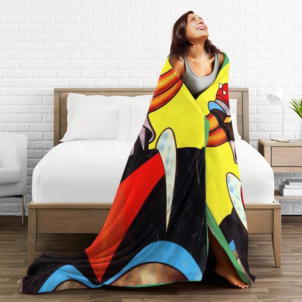 Super Warm Blanket Camping Goldorak Cartoon Throw Blanket  Flannel Bedspread For Bedroom Print Sofa Bed Cover