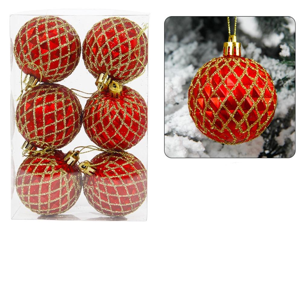 6Pcs/Set Gift Xmas Tree Decoration 6cm Christmas Spheres Pendant Party Decoration