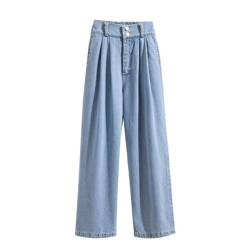MOJTA Women Spring Autumn Plus Size Casual Loose Pants Hight Waist Jeans