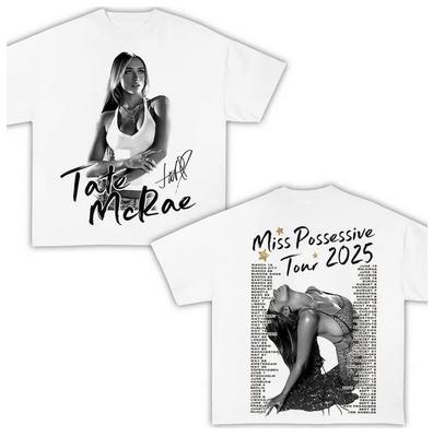 Camiseta de la Gira Mundial Miss Possessive 2025 de Tate Mcrae, Merchandising de la Gira de Tate Mcrae