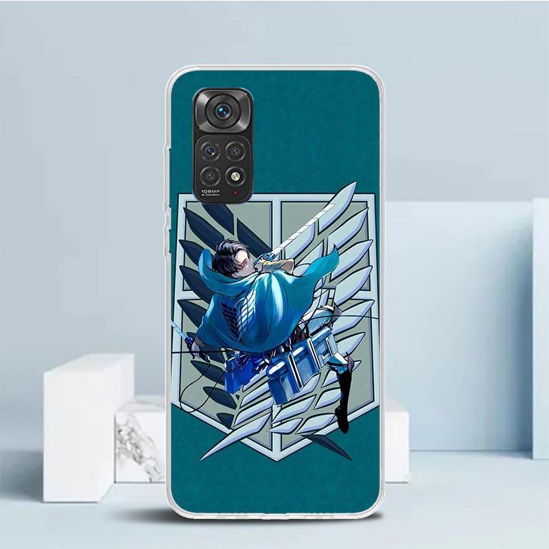 Attack Titan Levi Handyhülle für Xiaomi Redmi Note 15 14 14S 13 12S 12 Pro Plus 11S 11 11T 11E 10S 10 + Weiche TPU-Rückseite Redm