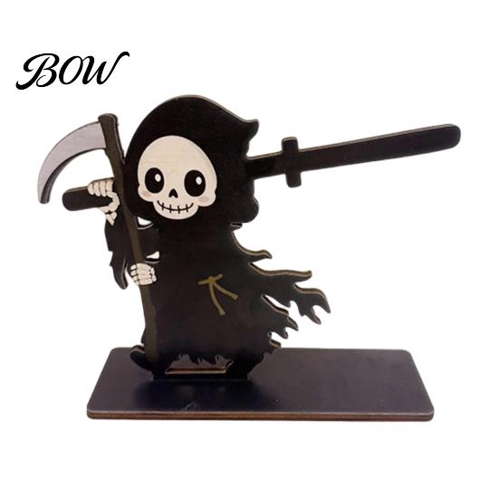 Indoor Countertop Tissue Stand Halloween Paper Towel Holder, Wooden Skeleton/Ghost/Cat/Pumpkin/Witch Stand, Holder Gothic Roll Storage Organizer