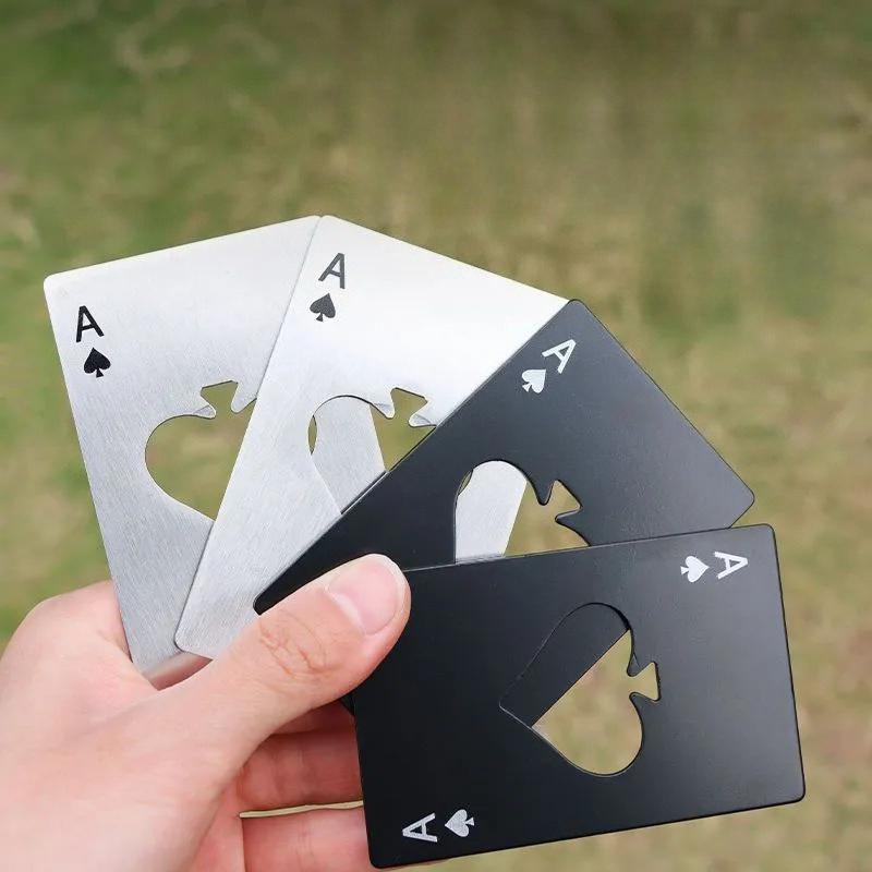 Łopatki ze stali nierdzewnej Otwieracz do butelek dla winiarza Karty do gry Otwieracz do butelek Karta kredytowa Otwieracz stalowy w kształcie butelki piwa Poker